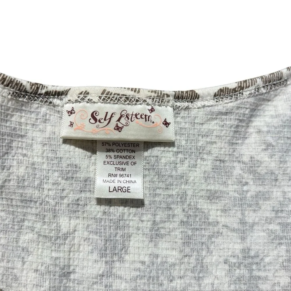 y2k self esteem milkmaid lace runched top babydoll sz L - Picture 7 of 7